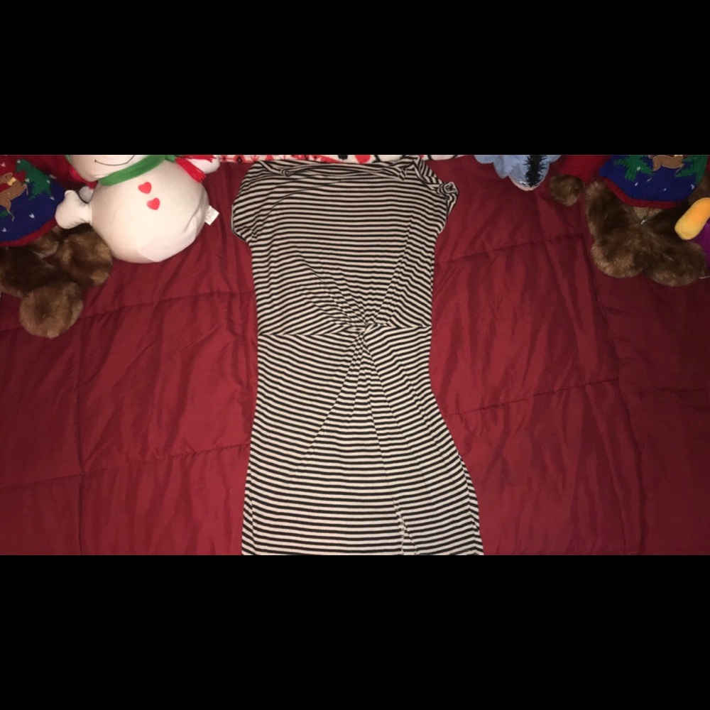 Black and cream striped dress